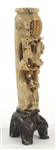CHINESE CARVED SOFTSTONE FOO DOG STATUETTE