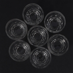 ETCHED CRYSTAL FOREST SCENE LIQUOR & CORDIAL GLASSES