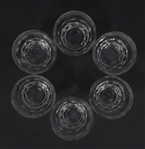 ETCHED CRYSTAL FOREST SCENE LIQUOR & CORDIAL GLASSES