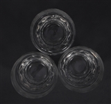 ETCHED CRYSTAL FOREST SCENE LIQUOR & CORDIAL GLASSES