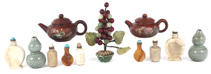 ASIAN SNUFF BOTTLES, BUD VASES, & MORE