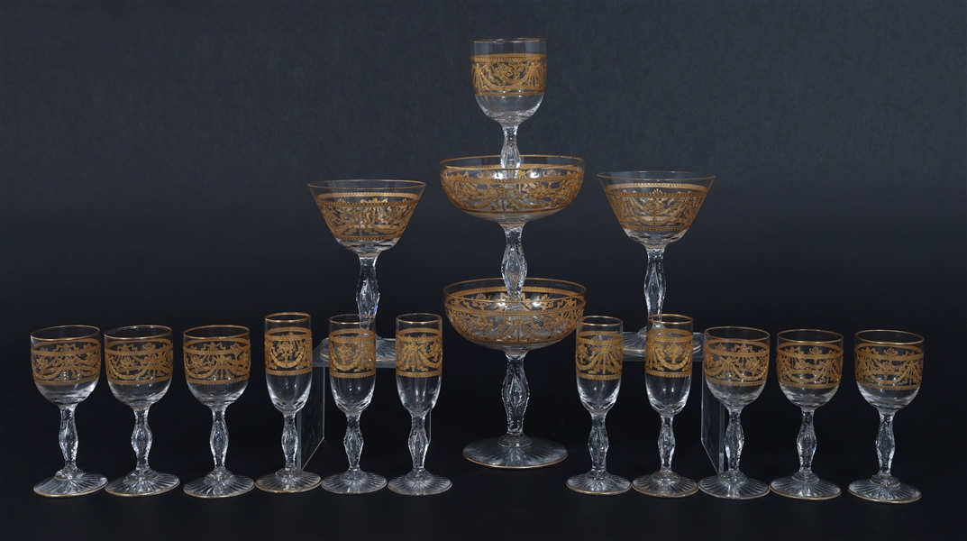 ST. LOUIS CRYSTAL LAFAYETTE PATTERN DRINK GLASSES
