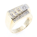 14K YELLOW GOLD DIAMOND STEPPED FASHION RING