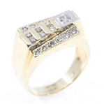 14K YELLOW GOLD DIAMOND STEPPED FASHION RING