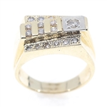 14K YELLOW GOLD DIAMOND STEPPED FASHION RING