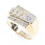 14K YELLOW GOLD DIAMOND STEPPED FASHION RING