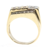 14K YELLOW GOLD DIAMOND STEPPED FASHION RING