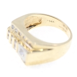 14K YELLOW GOLD DIAMOND STEPPED FASHION RING