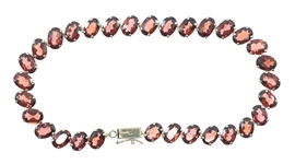 14K YELLOW GOLD GARNET BRACELET