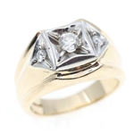 MENS 14K YELLOW GOLD DIAMOND RING
