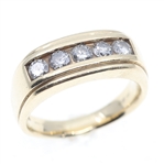 MENS 14K YELLOW GOLD DIAMOND BAND