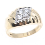 MENS 14K YELLOW GOLD DIAMOND RING 