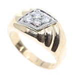 MEN'S 14K YELLOW GOLD DIAMOND RING 