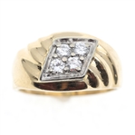 MEN'S 14K YELLOW GOLD DIAMOND RING 
