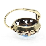 14K YELLOW WHITE ROSE GOLD & BLUE TOPAZ EARRINGS