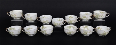 HAVILAND PORCELAIN SCHLEIGER 67I CUPS, BOWLS & PLATES