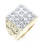 MEN'S 10K YELLOW GOLD DIAMOND CLUSTER RING