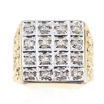 MEN'S 10K YELLOW GOLD DIAMOND CLUSTER RING