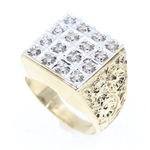 MEN'S 10K YELLOW GOLD DIAMOND CLUSTER RING
