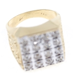 MEN'S 10K YELLOW GOLD DIAMOND CLUSTER RING