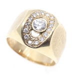 MEN'S 14K YELLOW GOLD MOISSANITE COCKTAIL RING
