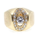 MEN'S 14K YELLOW GOLD MOISSANITE COCKTAIL RING