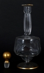ETCHED GLASS & CRYSTAL DECANTER AND DRINKWARE