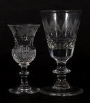 ETCHED GLASS & CRYSTAL DECANTER AND DRINKWARE