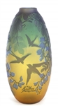 CAMEO GLASS VASES - FRUIT & AVIAN DESIGNS