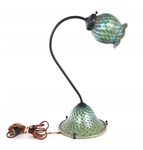 CARL RADKE SWAN NECK ART NOUVEAU STYLE GLASS TABLE LAMP