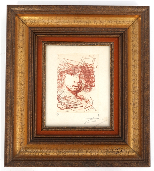 SALVADOR DALI REMBRANDT VAN RJIN SIGNED ETCHING