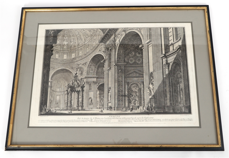 DOMENICO MONTAGU CUPOLA SAN PIETRO ENGRAVING  