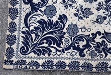 19th C. JACQUARD TAPESTRY COVERLET