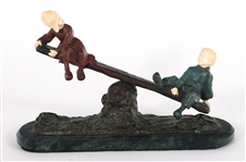 AFTER JOSEPH DASTE BRONZE SEE SAW SCULPTURE