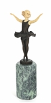 AFTER J. PREISS BALLERINA BRONZE STATUE ON MARBLE BASE