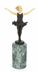 AFTER J. PREISS BALLERINA BRONZE STATUE ON MARBLE BASE