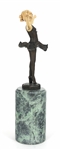 AFTER J. PREISS BALLERINA BRONZE STATUE ON MARBLE BASE