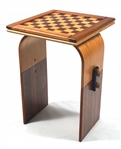 DAVID LEVY MODERN HANDCRAFTED WOOD CHESS TABLE