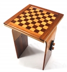 DAVID LEVY MODERN HANDCRAFTED WOOD CHESS TABLE