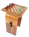 DAVID LEVY MODERN HANDCRAFTED WOOD CHESS TABLE