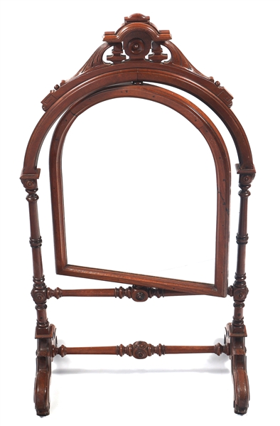 VICTORIAN WOOD FRAME DRESSER TOP SWIVEL MIRROR