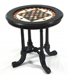 VICTORIAN CIRCULAR SPECIMEN MARBLE CHESS GAME TABLE