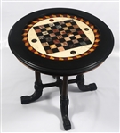 VICTORIAN CIRCULAR SPECIMEN MARBLE CHESS GAME TABLE