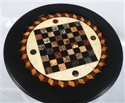 VICTORIAN CIRCULAR SPECIMEN MARBLE CHESS GAME TABLE