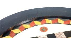VICTORIAN CIRCULAR SPECIMEN MARBLE CHESS GAME TABLE