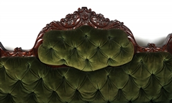 VICTORIAN ROSEWOOD & EMERALD GREEN VELVET COUCH