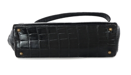 COBLENTZ MID-20TH C. ALLIGATOR BLACK LEATHER EVENING BAG