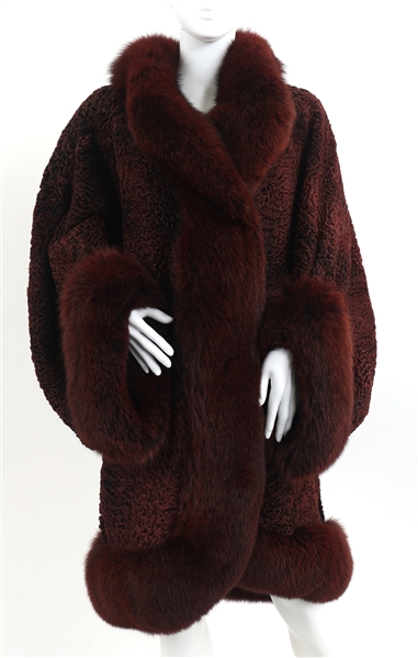 CHRISTIAN DIOR FOURRURE PERSIAN LAMB & FOX COAT