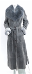 CRESCENT STAR LAMBSKIN & FAUX FUR FLOOR LENGTH COAT