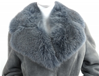 CRESCENT STAR LAMBSKIN & FAUX FUR FLOOR LENGTH COAT